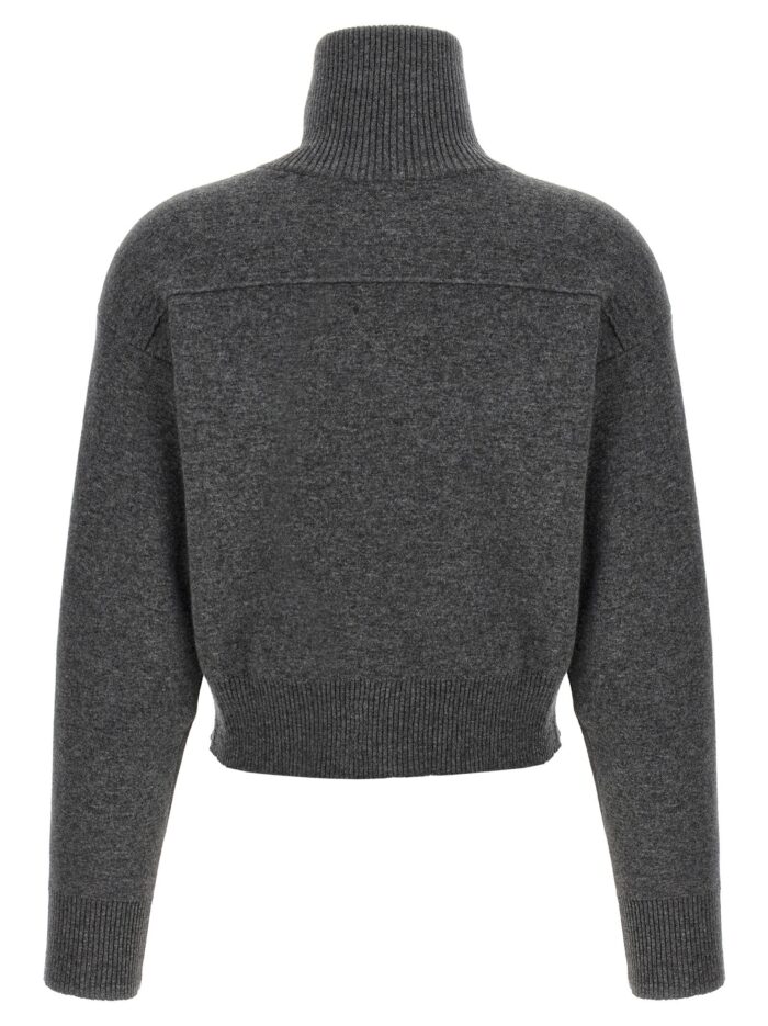 Brunello Cucinelli 'Shiny Zipper Pull' Wool Cardigan