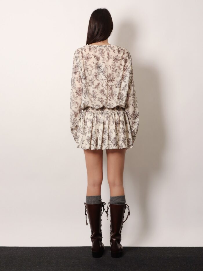 Golden Goose Deluxe Brand Short Cotton Dress With Floral Pattern