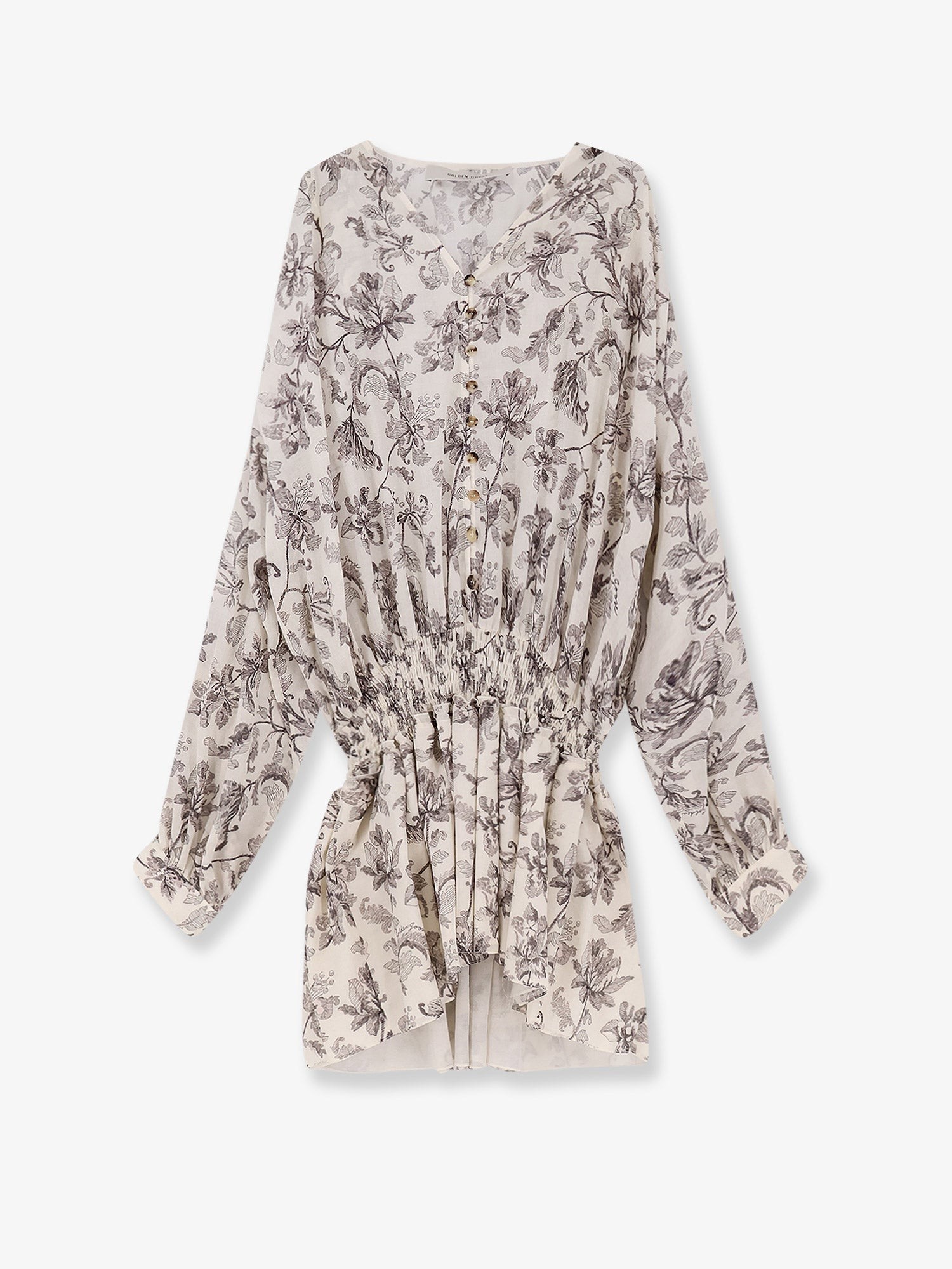 Golden Goose Deluxe Brand Short Cotton Dress With Floral Pattern