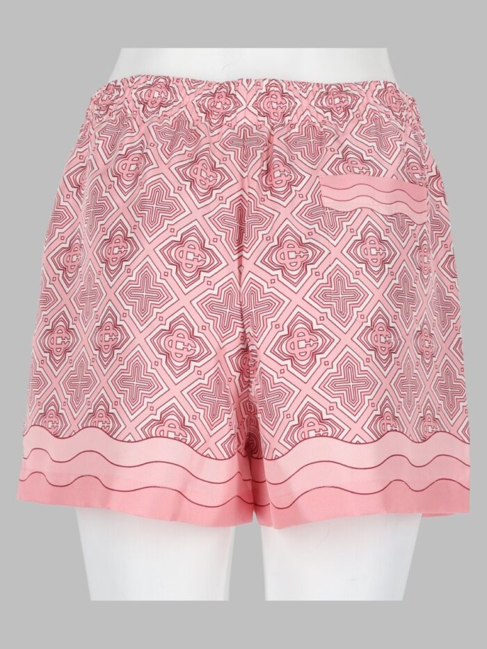 CASABLANCA Shorts In Seta Con Stampa Monogram