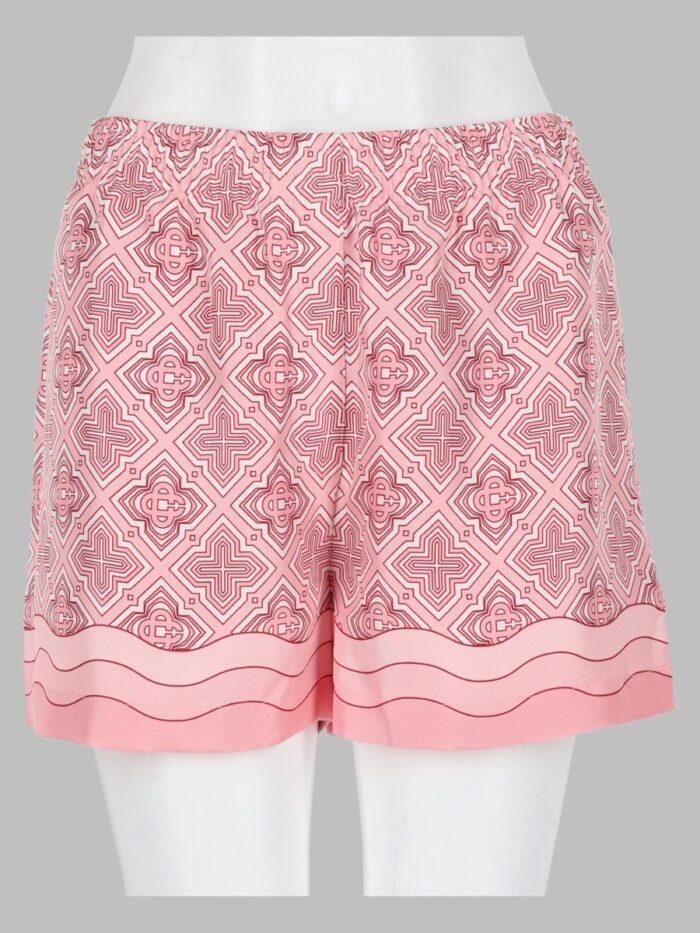 CASABLANCA Shorts In Seta Con Stampa Monogram