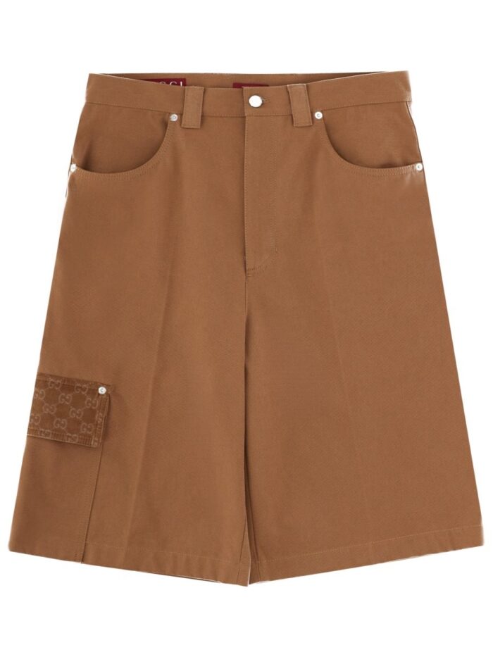 gucci shorts with gg details Gucci SHORTS WITH GG DETAILS
