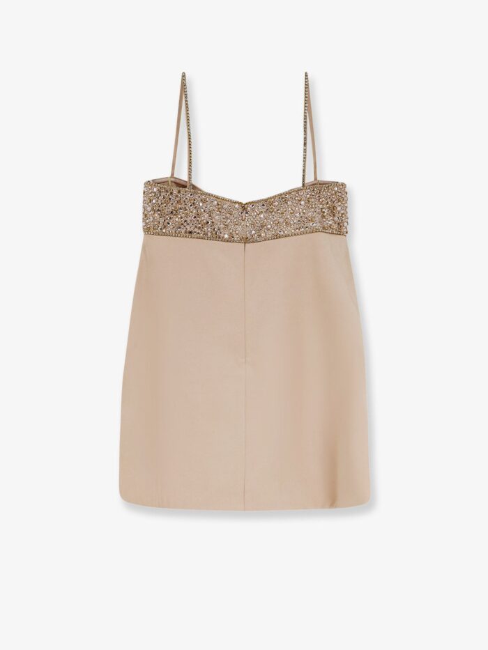 Retrofete Shyla Satin Dress With Rhinestones Detail