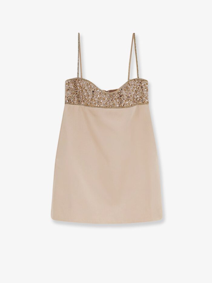 retrofete shyla satin dress with rhinestones detail Retrofete Shyla Satin Dress With Rhinestones Detail