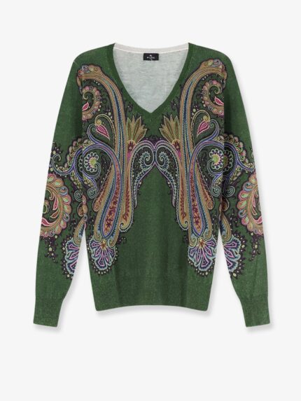 Etro Silk And Cashmere Blend Sweater With Iconic Paisley Print