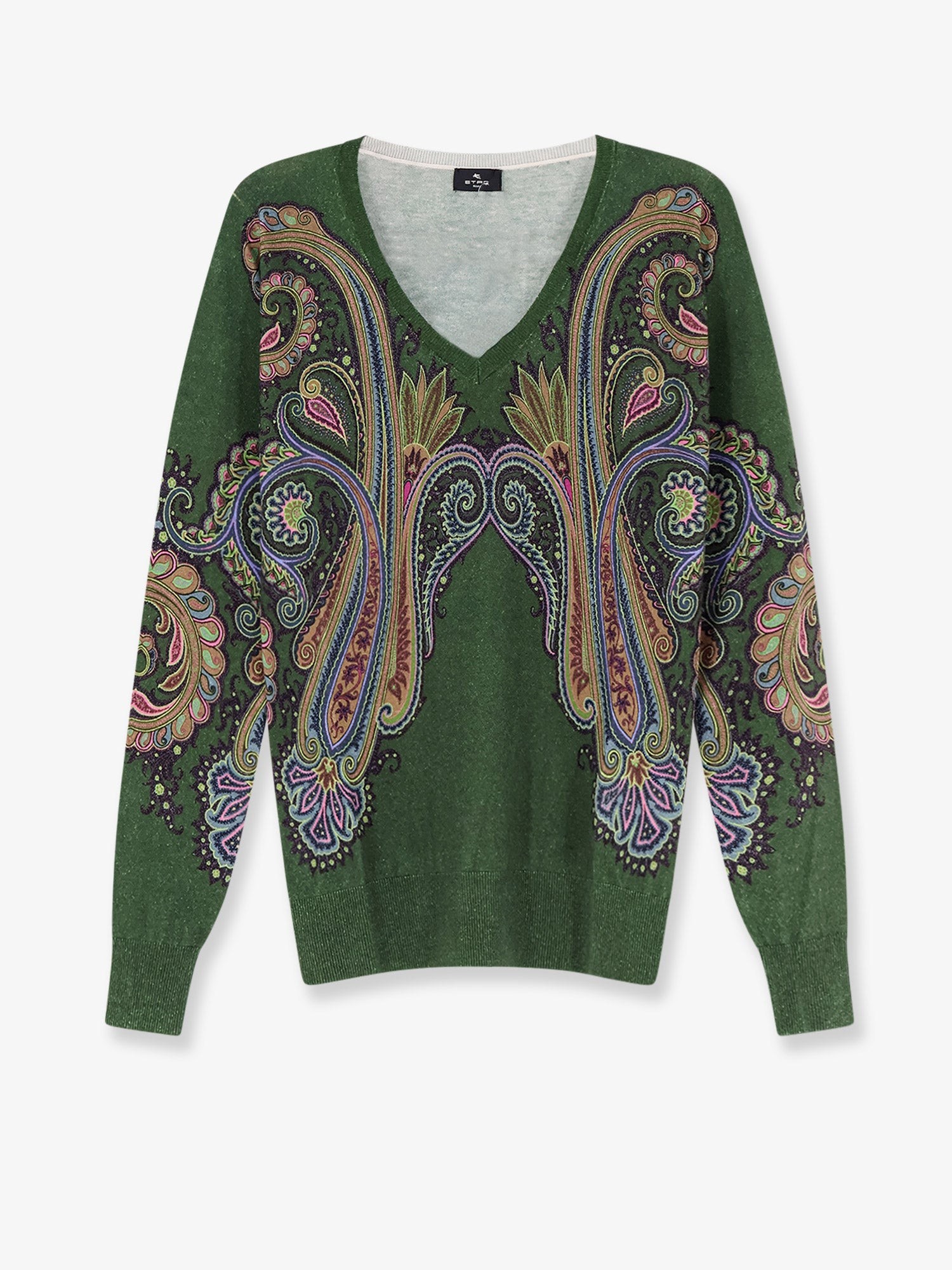 Etro Silk And Cashmere Blend Sweater With Iconic Paisley Print