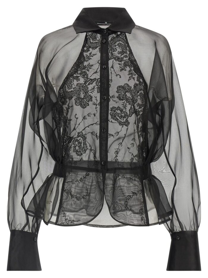 ermanno scervino silk and lace shirt ERMANNO SCERVINO Silk And Lace Shirt