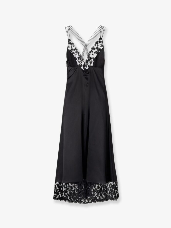 Fendi Silk And Millefiori Lace Midi Dress