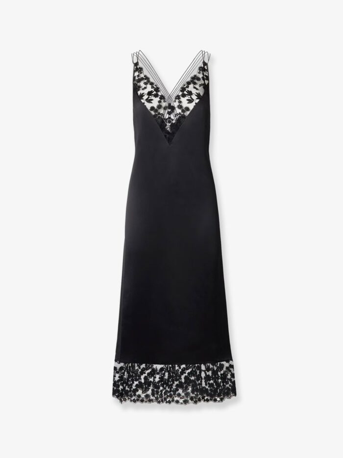 Fendi Silk And Millefiori Lace Midi Dress