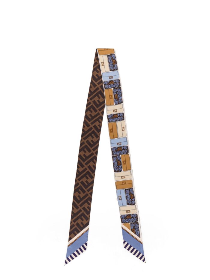 Silk Bandeau With Fendi Baguette Flowers Motif