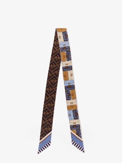 Silk Bandeau With Fendi Baguette Flowers Motif