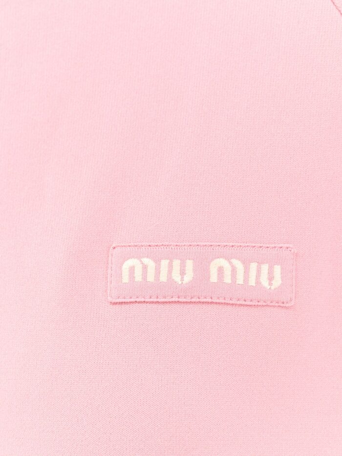 Miu Miu Silk Blend Cardigan With Embroidered Logo Patch