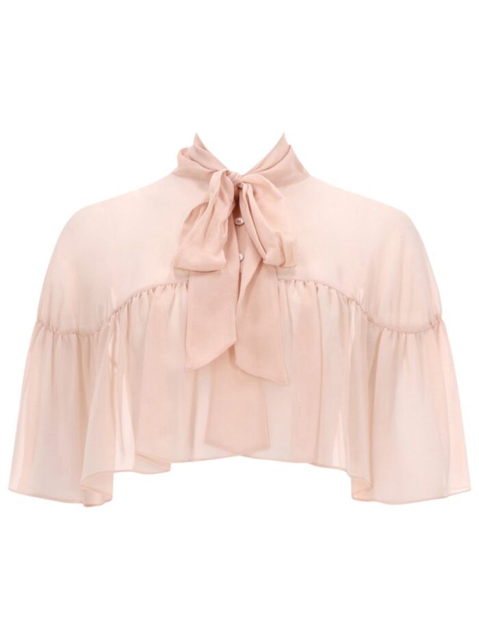 max mara silk cape with bow Max Mara SILK CAPE WITH BOW