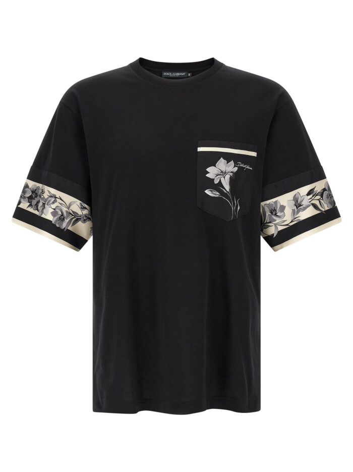 dolce & gabbana silk detail t shirt Dolce & Gabbana Silk Detail T-shirt