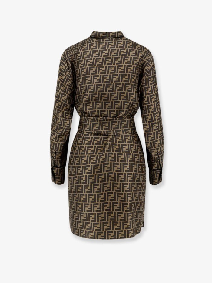 Fendi Silk Dress With All-over FF Motif