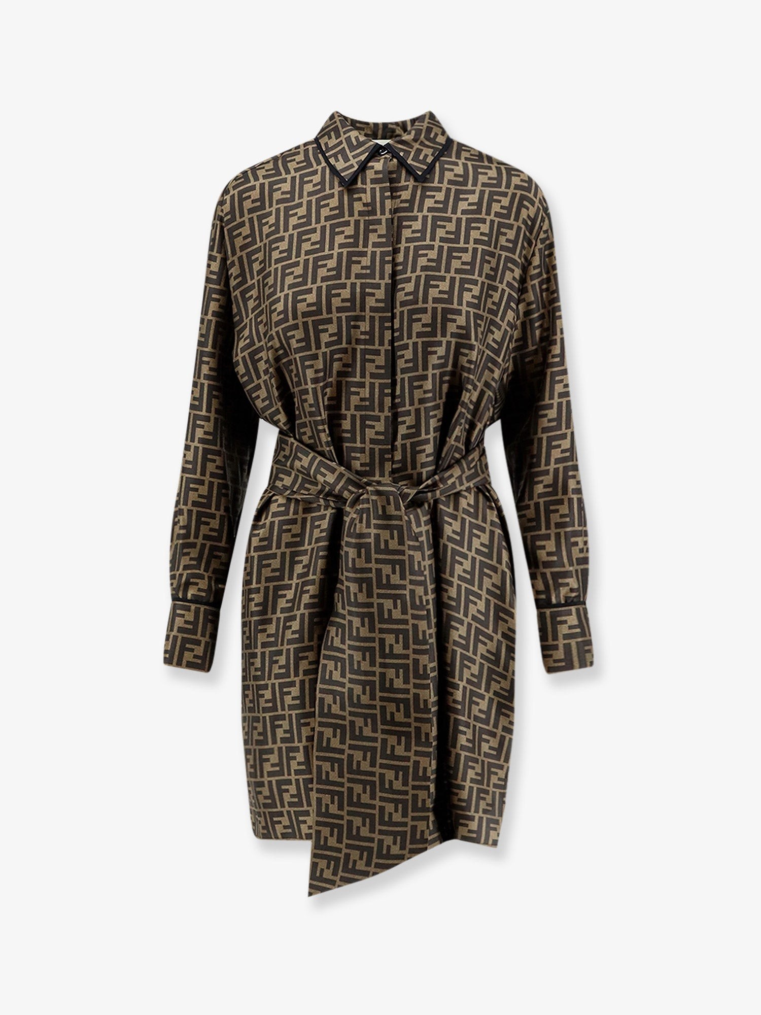 Fendi Silk Dress With All-over FF Motif