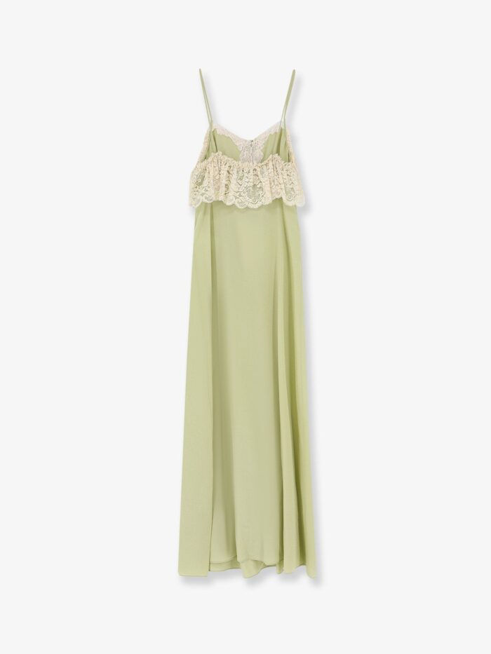 CHLOE' Silk Dress With Lace Inserts