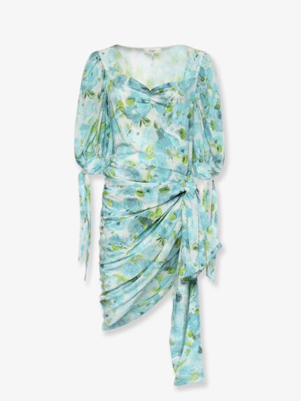 CHLOE' Silk Dress With Multicolor Floral Print