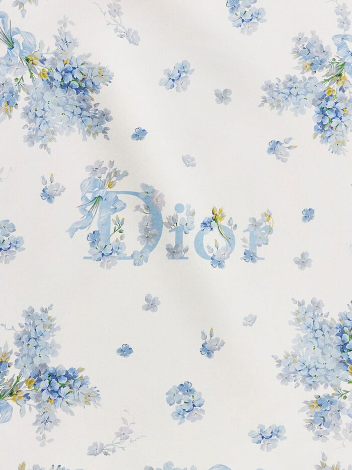 Silk Foulard With Dior Lilac Bouquet Print