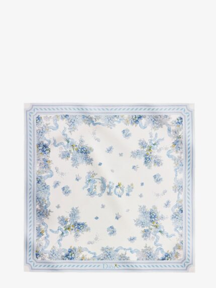 Silk Foulard With Dior Lilac Bouquet Print