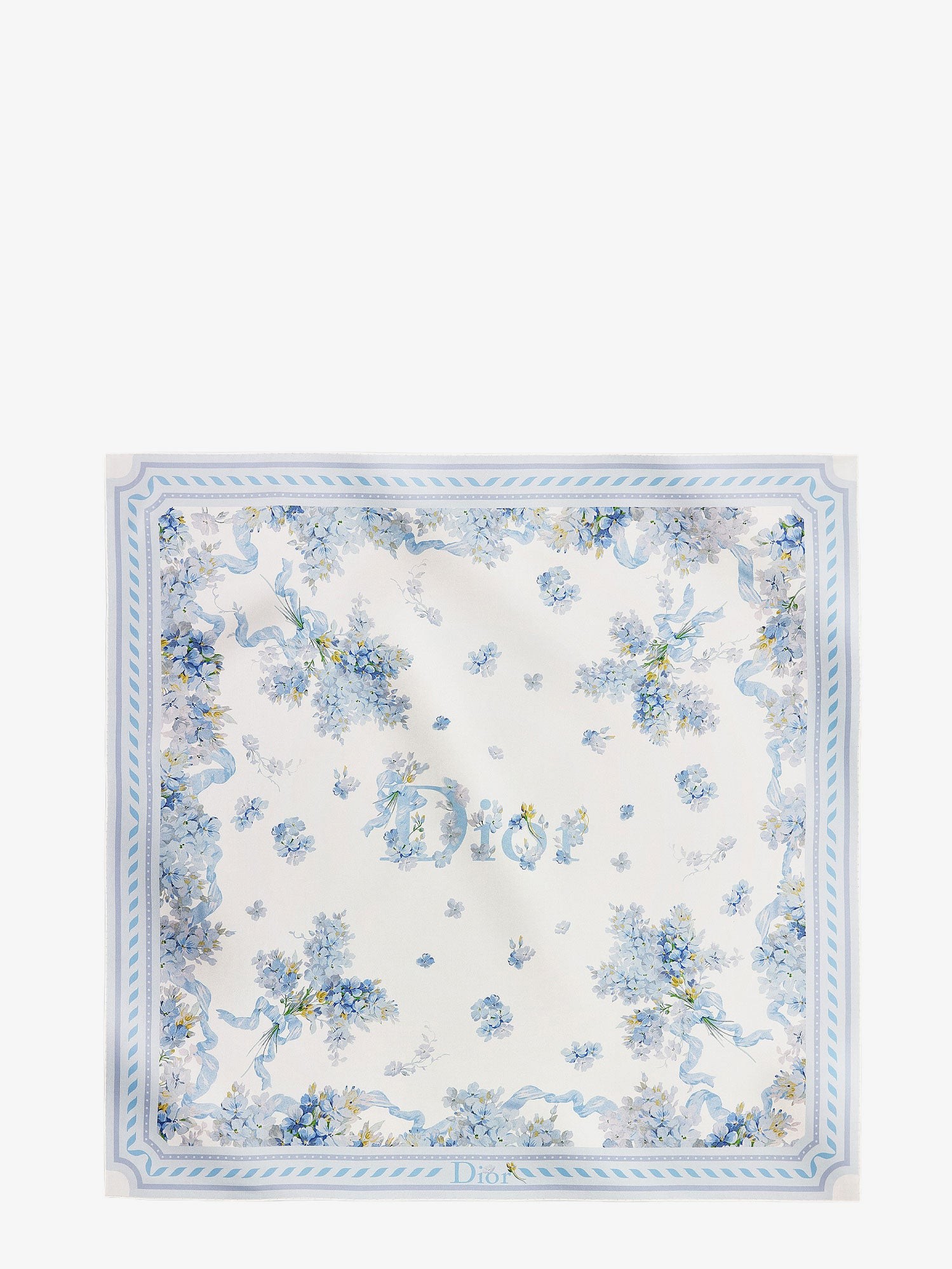 Silk Foulard With Dior Lilac Bouquet Print