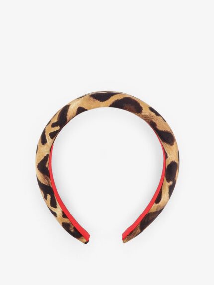 Silk Headband With Fendi Leo Print