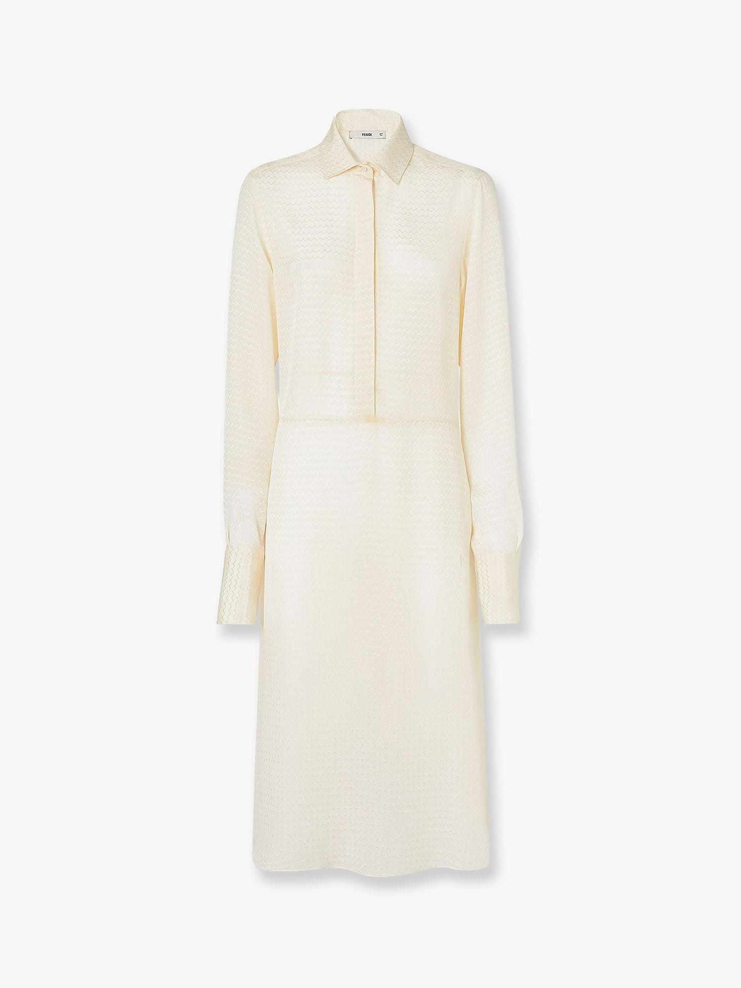 Fendi Silk Jacquard Chemisier Dress