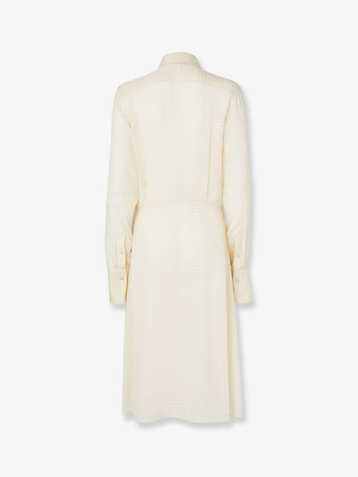 Fendi Silk Jacquard Chemisier Dress