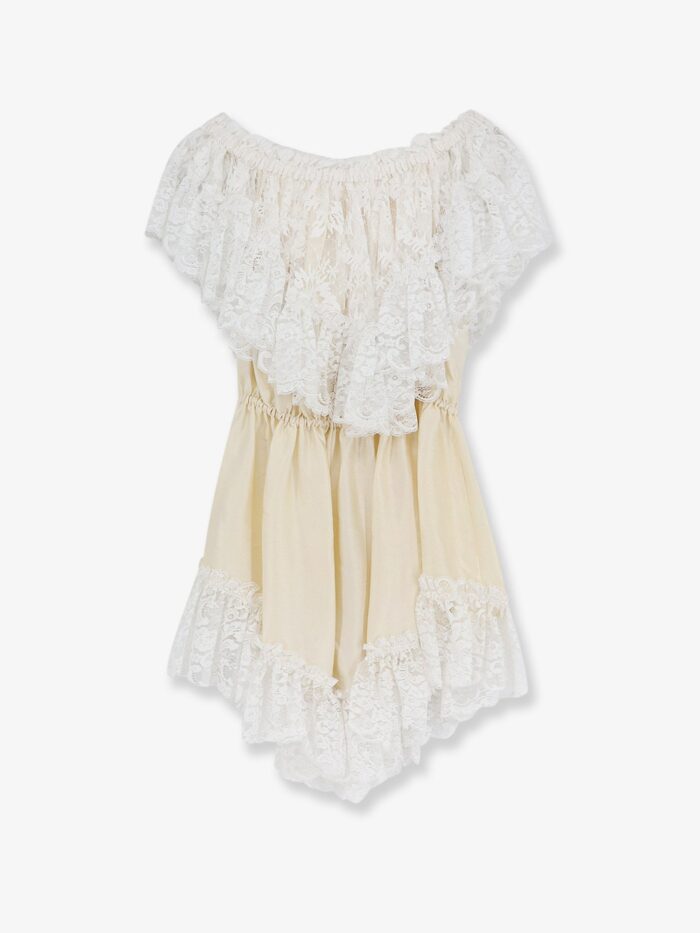 CHLOE' Silk Jumpsuit With Lace Ruffles
