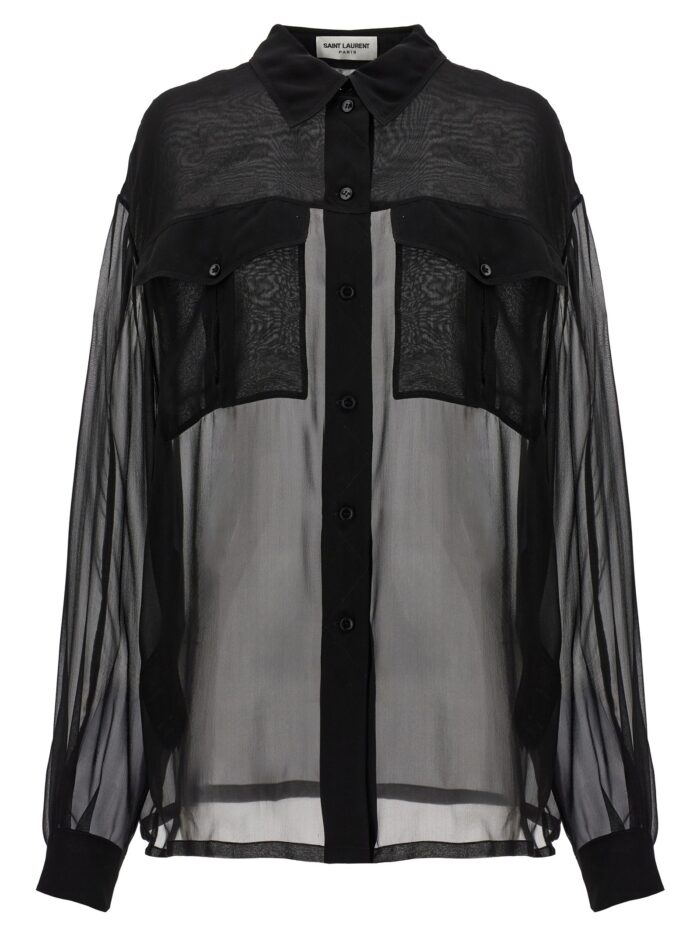 saint laurent silk muslin shirt Saint Laurent Silk Muslin Shirt