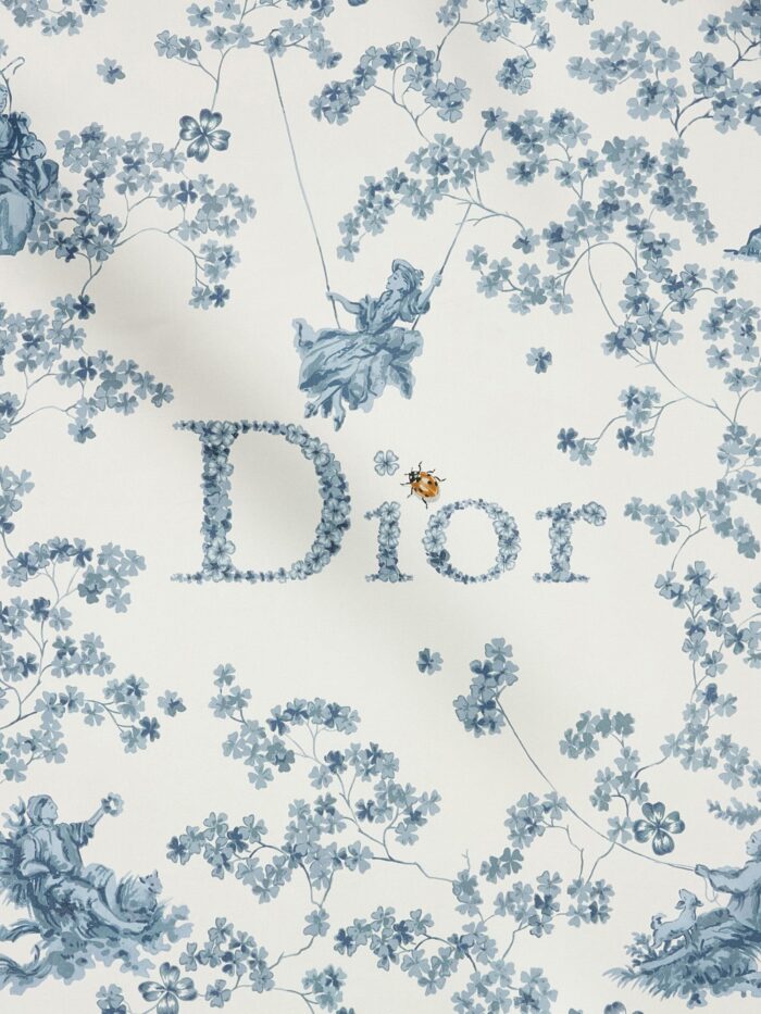 Dior Silk Scarf With Toile De Jouy Clover 90 Pattern