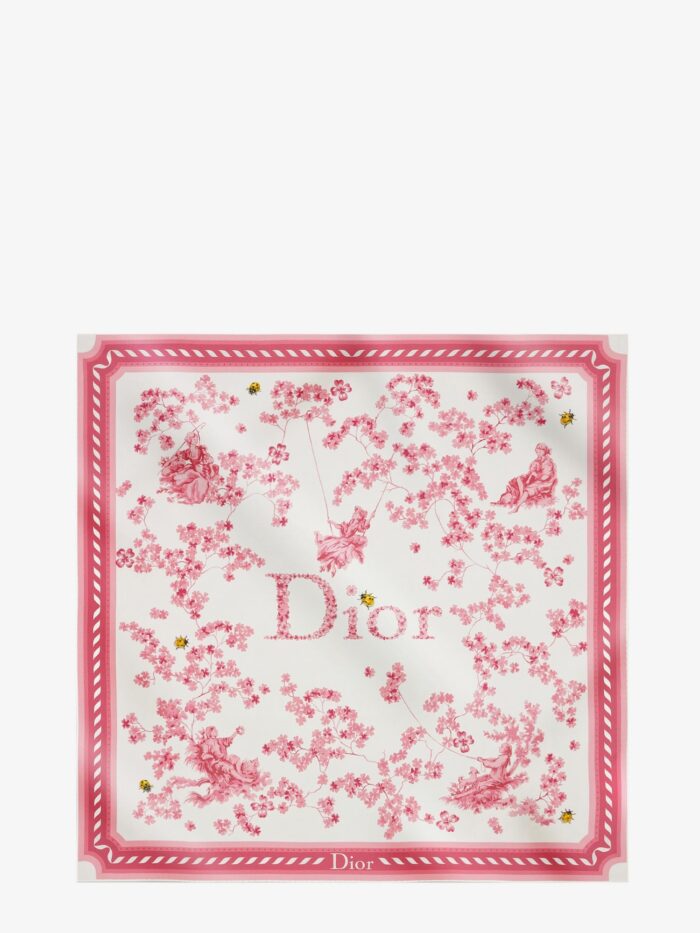 dior silk scarf with toile de jouy clover 90 pattern Dior Silk Scarf With Toile De Jouy Clover 90 Pattern