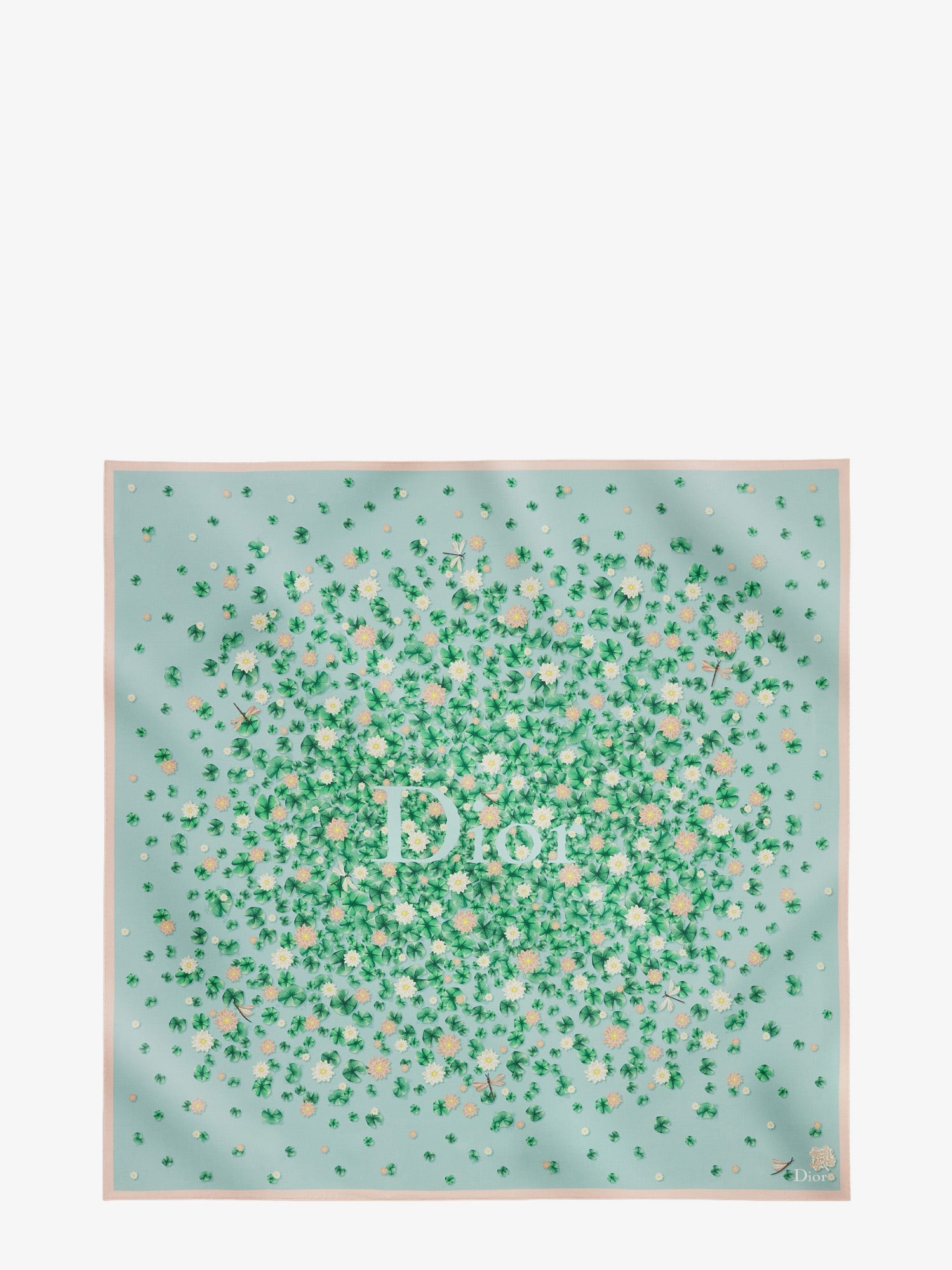 Dior Silk Scarf With Water Lily 90 Motif