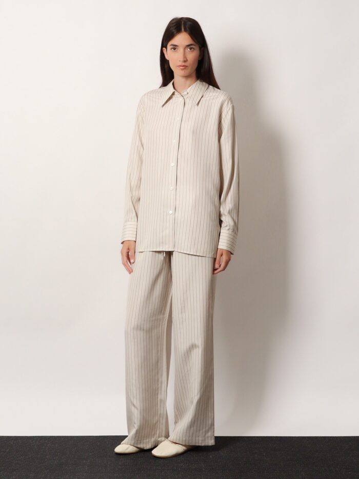 Rohe Silk Striped Trousers