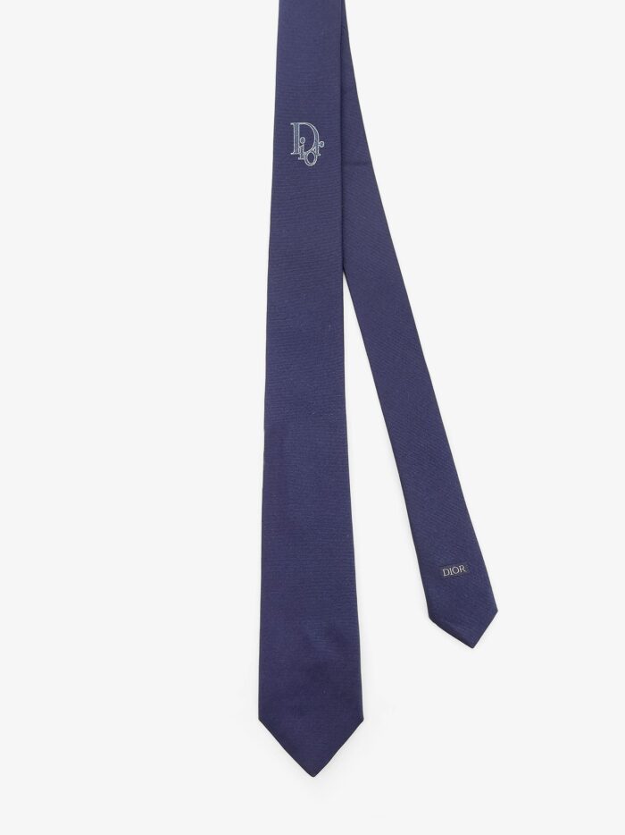 Silk Tie With Dior Oblique Logo Embroidery