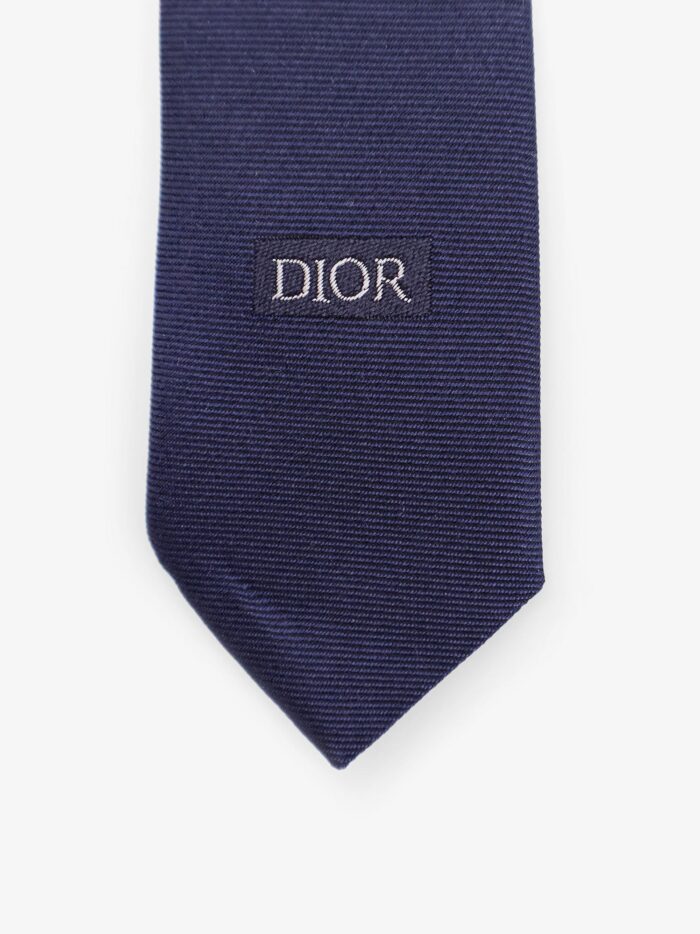 Silk Tie With Dior Oblique Logo Embroidery