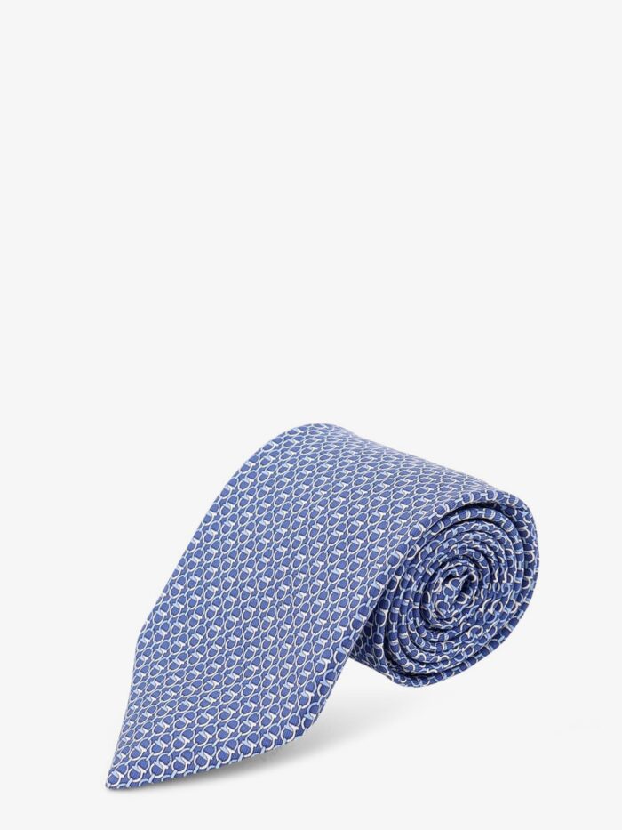 ferragamo silk tie with intreccio print Ferragamo Silk Tie With Intreccio Print