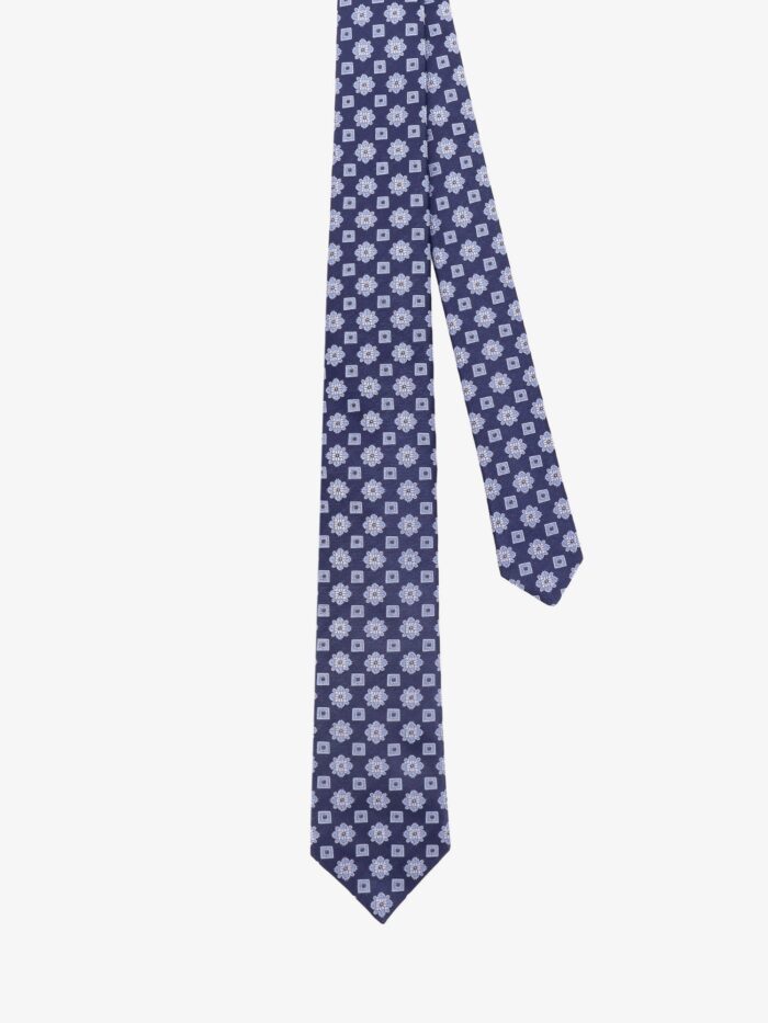 KITON CIRO PAONE Silk Tie With Micro-pattern
