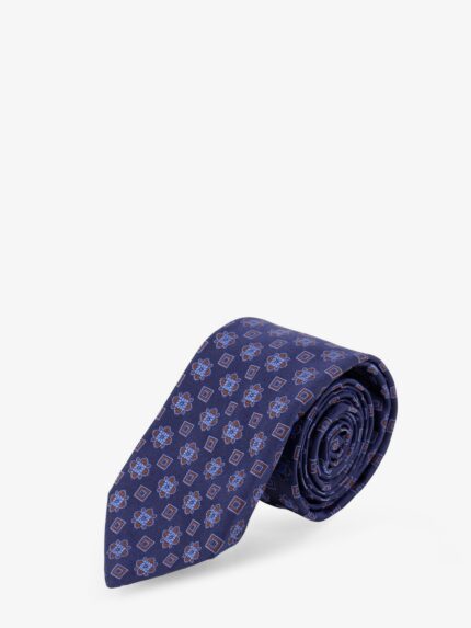 KITON CIRO PAONE Silk Tie With Micro-pattern
