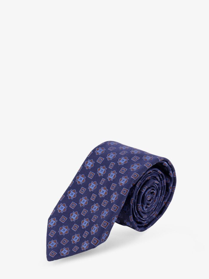 KITON CIRO PAONE Silk Tie With Micro-pattern