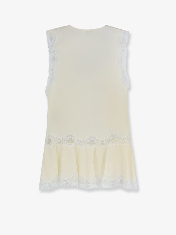 CHLOE' Silk Top With Lace Inserts