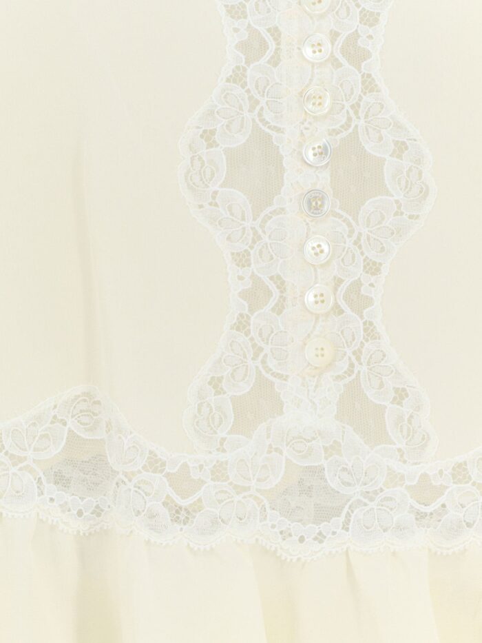 CHLOE' Silk Top With Lace Inserts