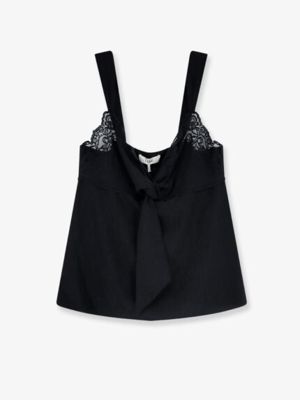 CHLOE' Silk Top With Lace Profile