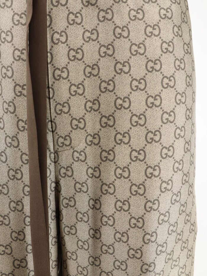 Gucci Silk Trousers With All-over Gg Motif