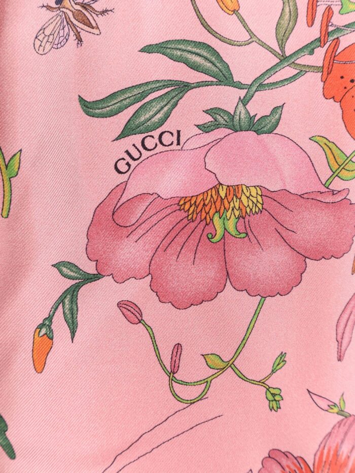 Silk Trousers With Gucci Flora Print
