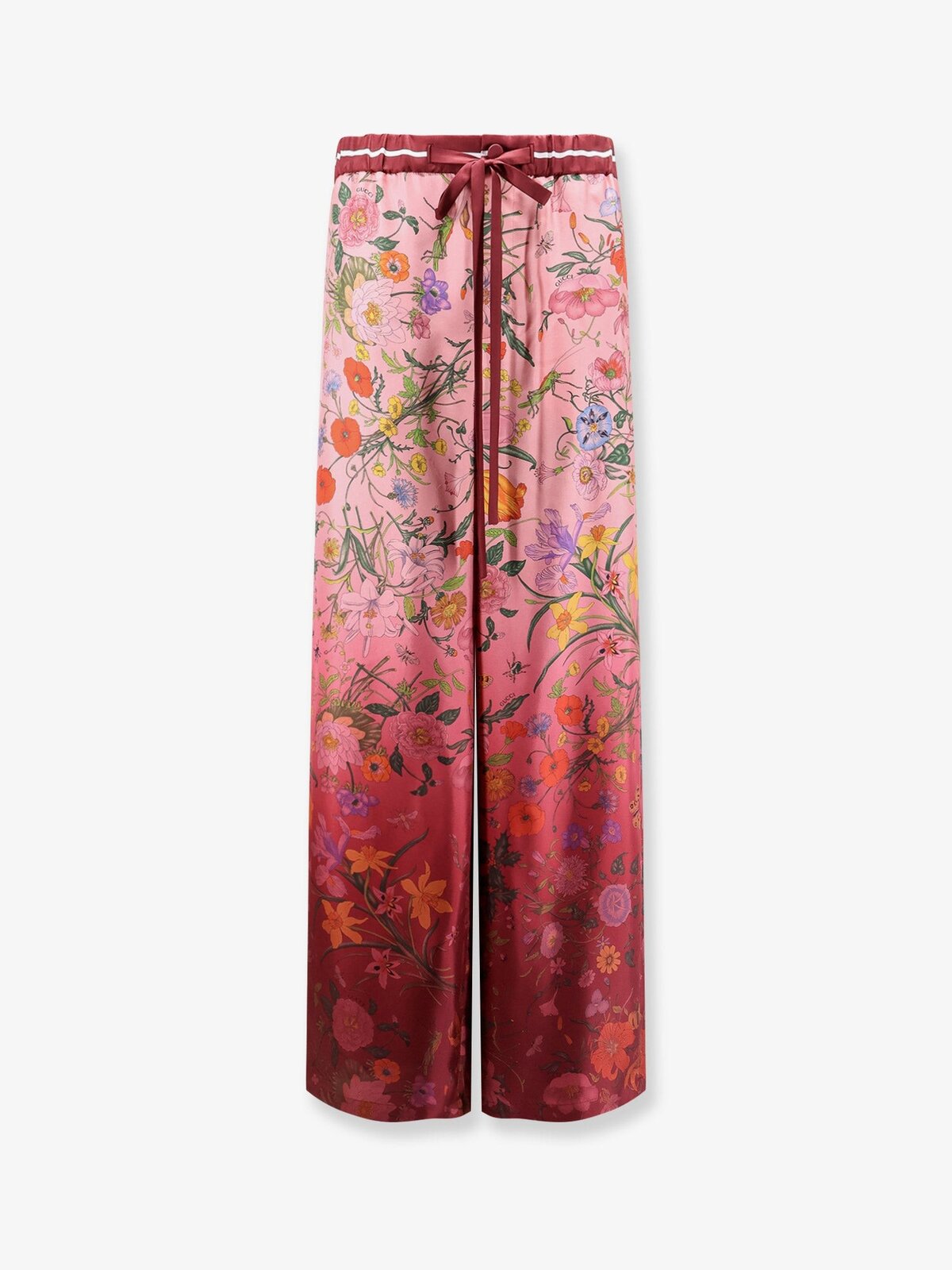 Silk Trousers With Gucci Flora Print
