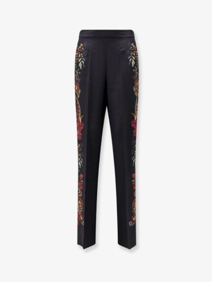 Etro Silk Trousers With Paisley Pattern