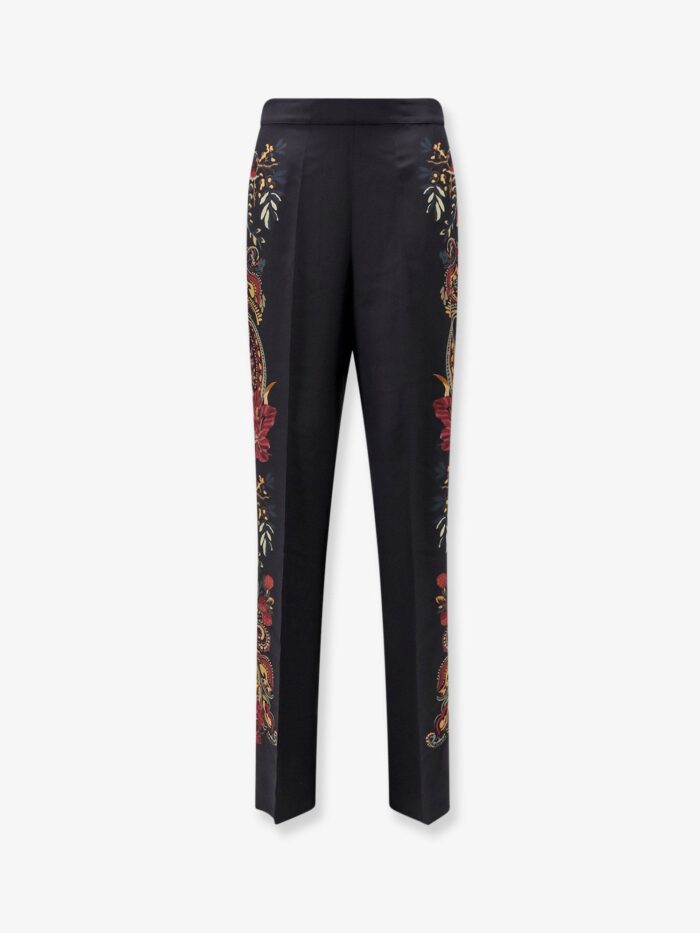 Etro Silk Trousers With Paisley Pattern