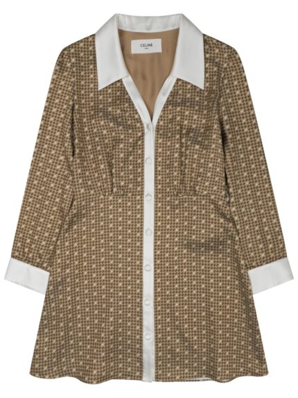 Celine Silk Twill Mini Shirt Dress