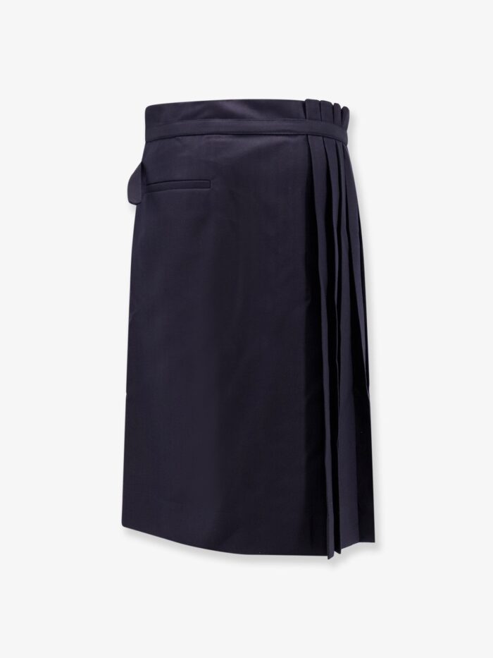 Dries Van Noten Sim Pleated Wool Midi Skirt